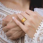 Customizable 14K Gold Plated CZ Band Ring for Women