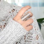 Boho Sterling Silver Wide Band Ring for Women