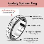 Sterling Silver Fidget Spinner Ring for Stress Relief