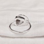 Raw Herkimer Diamond Crescent Moon Adjustable Ring
