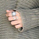 Boho Sterling Silver Chevron Ring for Women