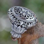 Handmade Sterling Silver Floral Cocktail Ring