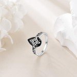 Sterling Silver Witches Knot Ring with Black Tourmaline