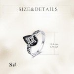 Sterling Silver Witches Knot Ring with Black Tourmaline