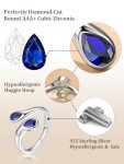 September Sapphire Adjustable Ring in 925 Silver