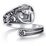 Sterling Silver Mother-Daughter Spoon Ring