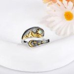 Sun and Moon Spoon Ring in Sterling Silver