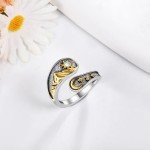 Sun and Moon Spoon Ring in Sterling Silver