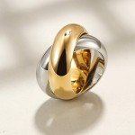 14K Gold Plated CZ Diamond Cocktail Ring
