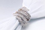 Rhodium Plated Cubic Zirconia Wide Band Ring