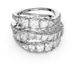 Swarovski Hyperbola Clear Ring, Rhodium Finish, Size 9