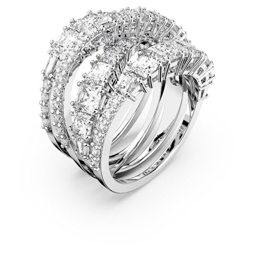Swarovski Hyperbola Clear Ring, Rhodium Finish, Size 9