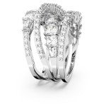 Swarovski Hyperbola Clear Ring, Rhodium Finish, Size 9