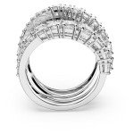 Swarovski Hyperbola Clear Ring, Rhodium Finish, Size 9