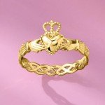 Italian 14kt Yellow Gold Claddagh Ring - Size 8
