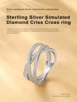 925 Sterling Silver Criss Cross CZ Engagement Ring