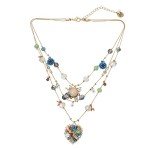 Betsey Johnson Layered Woven Heart Necklace