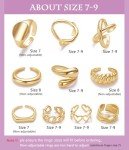 Gold Dome Chunky Rings Set for Women - 10pcs