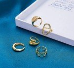 Gold Dome Chunky Rings Set for Women - 10pcs