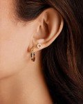 14K Gold Plated Sterling Silver Hoop Earrings