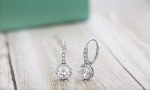 Mia Sarine Rhodium Plated Silver Halo Earrings