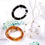 Colorful Bamboo Tube Bead Bangles Bracelet Set