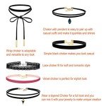 50-Piece Black Choker Necklace Set for Teens