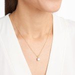 Gold Plated Sterling Silver CZ Solitaire Necklace