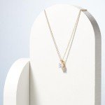 Gold Plated Sterling Silver CZ Solitaire Necklace