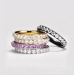 TIGRADE 3mm Women's Titanium Eternity Wedding Band