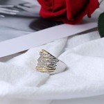 Two-Tone Intertwined Crossover Chunky Ring for Women
