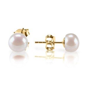Gold Sterling Silver Freshwater Pearl Stud Earrings
