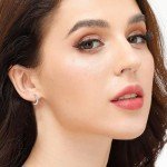Small Hoop Earrings Set with Cubic Zirconia
