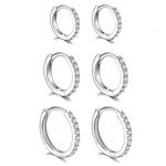 Small Hoop Earrings Set with Cubic Zirconia