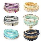 Bohemian Stackable Bead Bracelets Set for Women