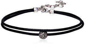Silver Leather Choker Necklace by Lucky Brand