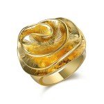 Elegant 18K Gold Plated Flower Cocktail Ring