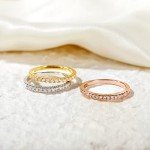 EAMTI 2mm Sterling Silver Cubic Zirconia Wedding Band