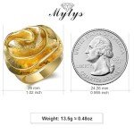 Elegant 18K Gold Plated Flower Cocktail Ring