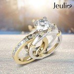 Jeulia Sterling Silver Women's Interchangeable Diamond Rings