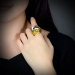 Elegant 18K Gold Plated Flower Cocktail Ring