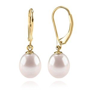 PAVOI 14K Gold Plated Pearl Dangle Earrings