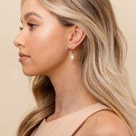 PAVOI 14K Gold Plated Pearl Dangle Earrings