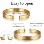 Men's Gold Stainless Steel Roman Numeral Cuff Bracelets