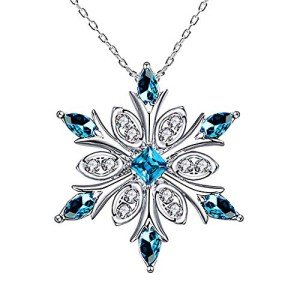Elensan Women's Sparkling Snowflake Pendant Necklace