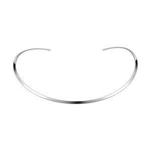 HooAMI Silver Stainless Steel Choker Necklace
