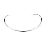 HooAMI Silver Stainless Steel Choker Necklace