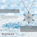 Elensan Women's Sparkling Snowflake Pendant Necklace