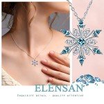 Elensan Women's Sparkling Snowflake Pendant Necklace