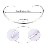 HooAMI Silver Stainless Steel Choker Necklace